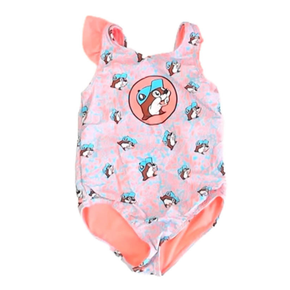 Buc-ees Girls Peach | Blue 1-piece Swimsuit size: 5T